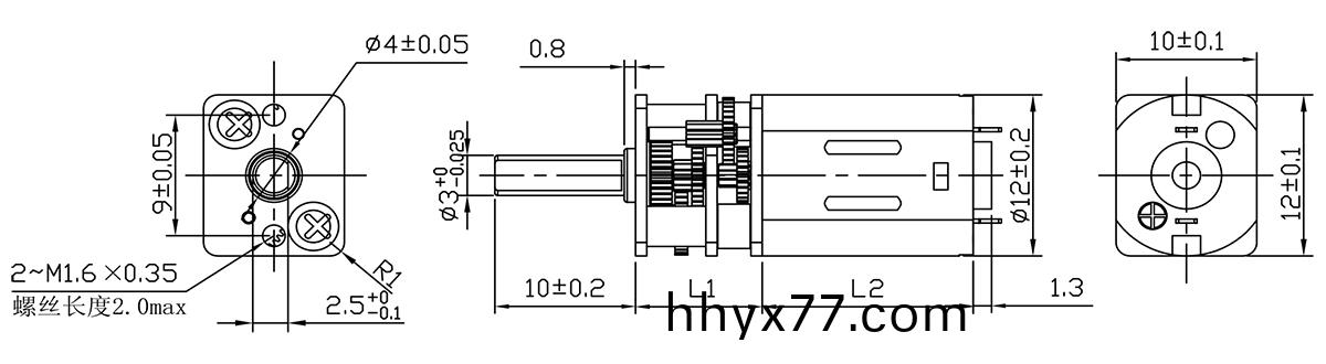 OT-12GA减速电机|电机齿轮箱|微型齿轮箱|雨刷器电机-万至达电机
