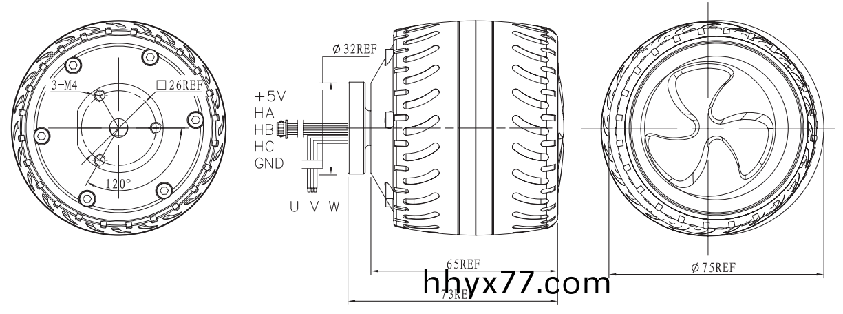 OT-EM6064滑板车电机|平板车电机|独轮车电机|电动车电机|无刷电机-万至达电机