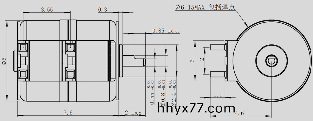 OT-SM6.0L-001步进电机_6mm摄像头升降电机-万至达电机